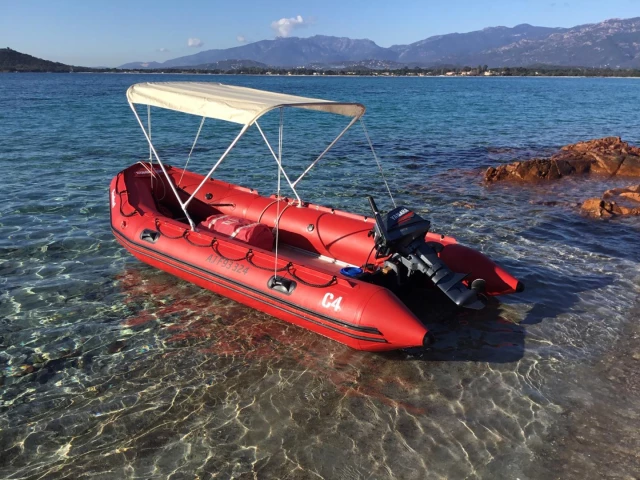 Sunset sur bateau sans permis avec Waterplay Campomoro